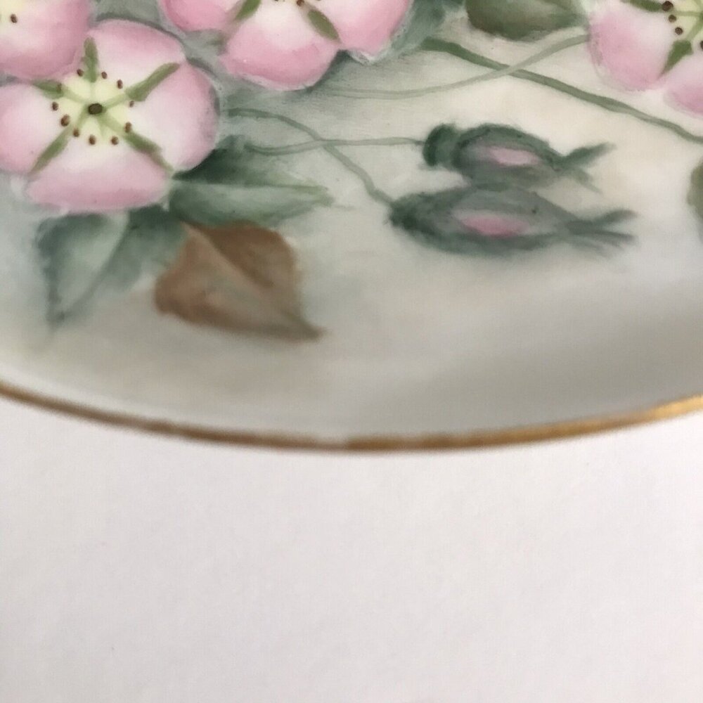 Hand Painted Morning Glory Plate Art by Honey Lee Limoges France Gold Rim G.A.H. - Picture 4 of 11